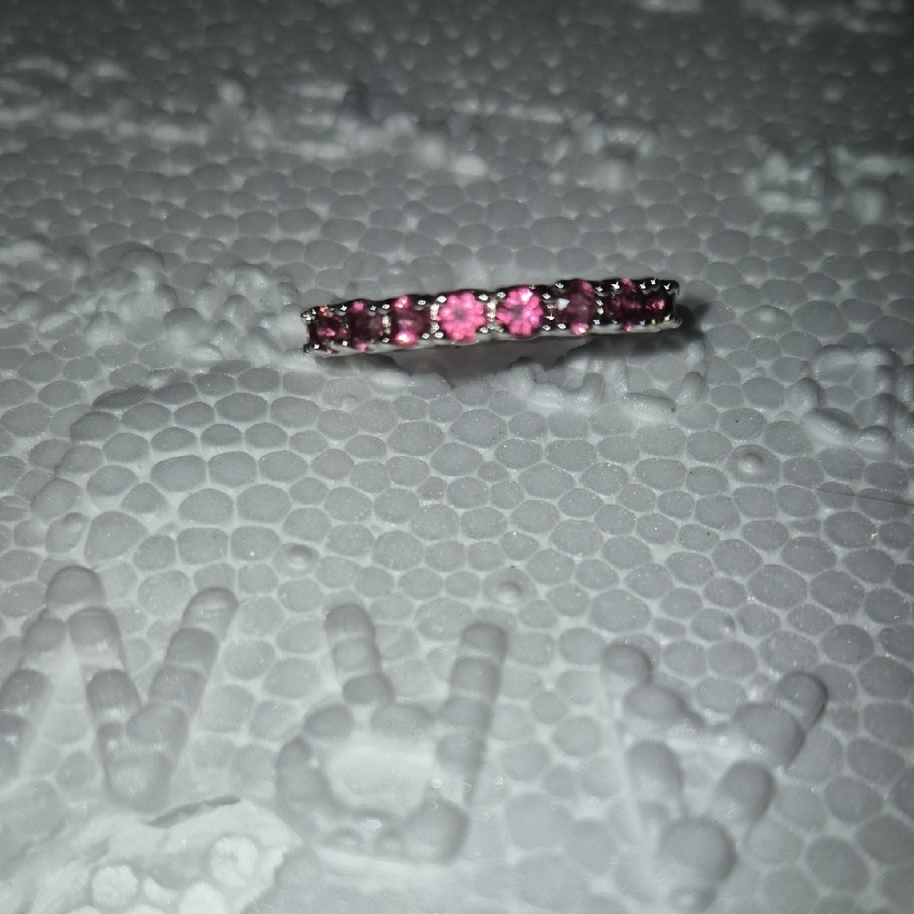 Dazzling Pink Stone Silver Ring